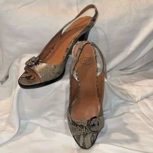 Circa Joan & David Snakeskin Slingback Heels